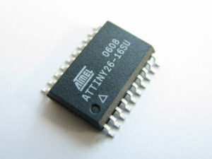 break secured attiny26 microprocessor fuse bit and readout binary firmware from flash memory